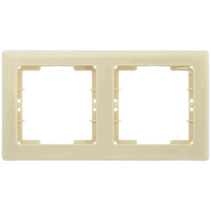 Рамка 2 поста IEK BOLERO, горизонтальная, кремовый, EMB20-K33