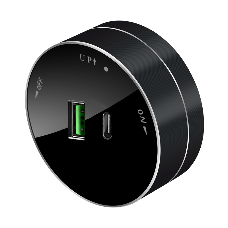 Systeme Electric MultiTrack Антрацит Розетка 2хUSB (тип А+С) 18Вт, 5В/3А