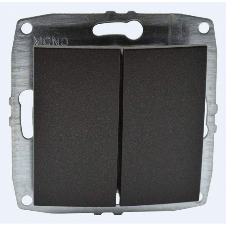 Выключатель двухклавишный механизм графит Mono Electric Despina/ Larissa 500-002025-102